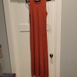 Outerknown Orange Sleeveless Sheath Maxi Dress